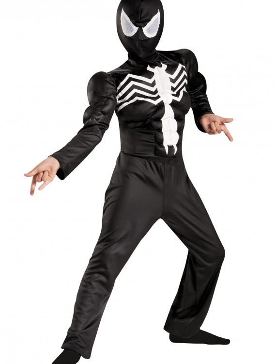 Boys Ultimate Black Suited Spider-Man Classic Muscle Costume, halloween costume (Boys Ultimate Black Suited Spider-Man Classic Muscle Costume)