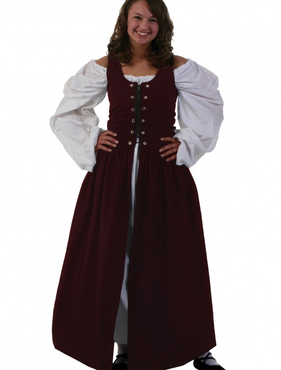 Burgundy Irish Renaissance Dress, halloween costume (Burgundy Irish Renaissance Dress)