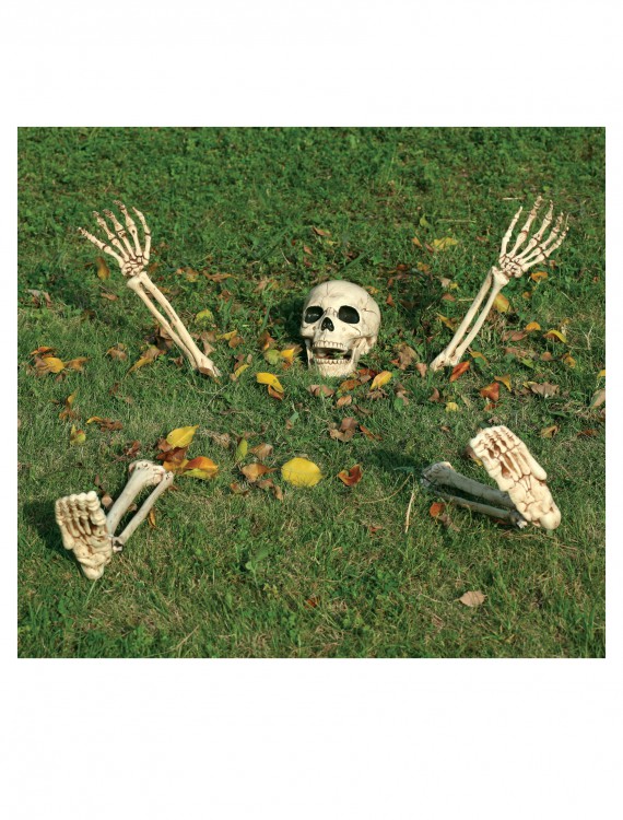 5 Piece Buried Alive Skeleton Kit, halloween costume (5 Piece Buried Alive Skeleton Kit)