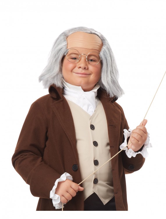 Child Benjamin Franklin Wig, halloween costume (Child Benjamin Franklin Wig)