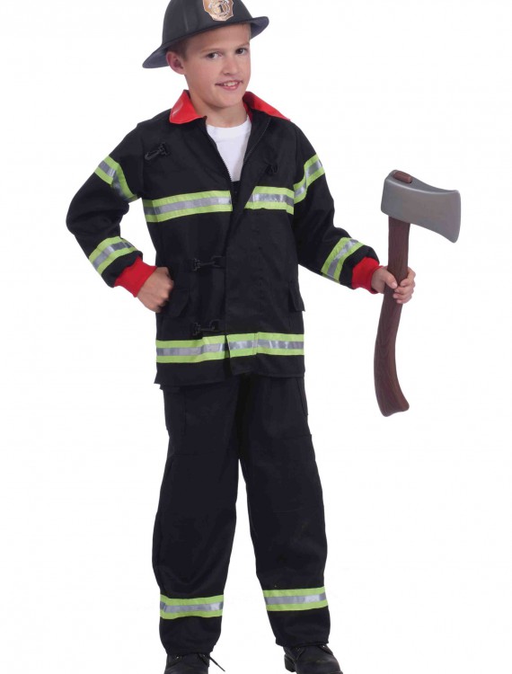 Child Black Fireman Costume, halloween costume (Child Black Fireman Costume)