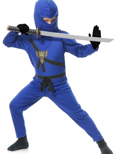 Child Blue Ninja Master Costume, halloween costume (Child Blue Ninja Master Costume)