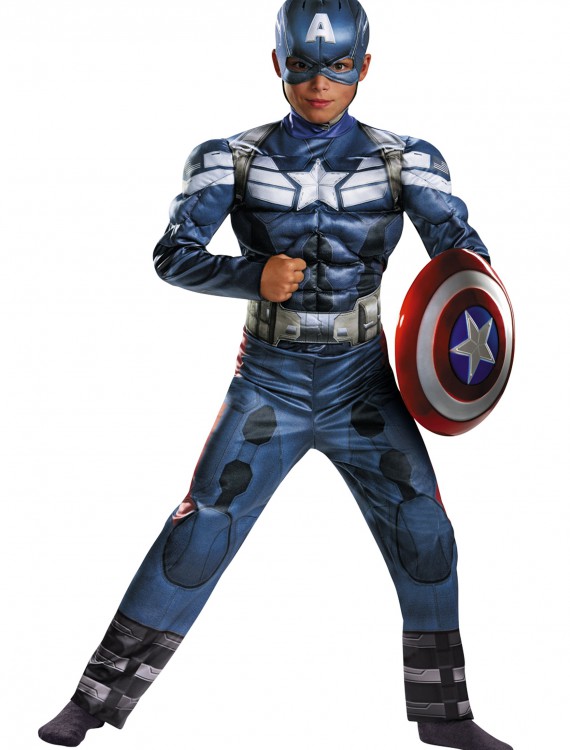 Child Captain America 2 Classic Muscle Costume, halloween costume (Child Captain America 2 Classic Muscle Costume)