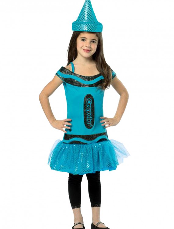 Child Crayola Glitz Blue Dress, halloween costume (Child Crayola Glitz Blue Dress)