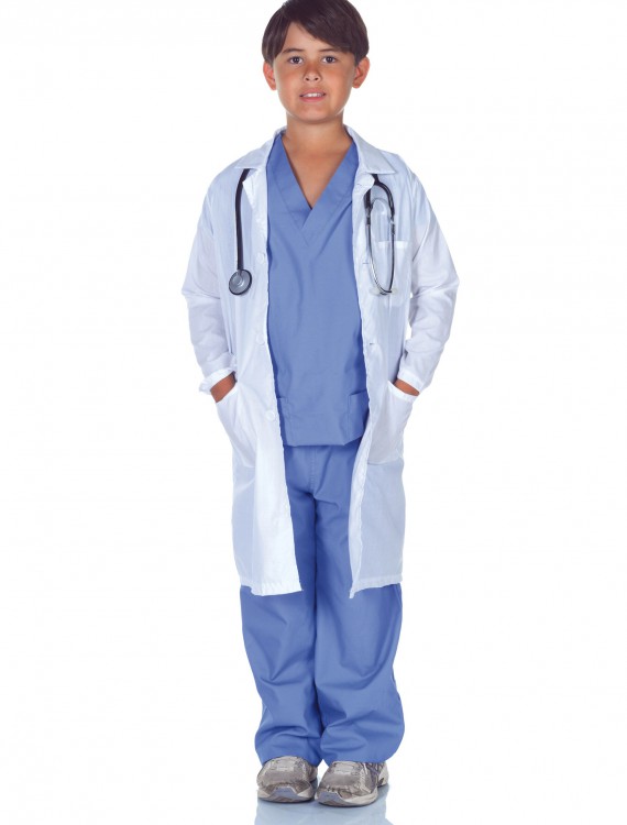 Child Doctor Scrubs with Lab Coat, halloween costume (Child Doctor Scrubs with Lab Coat)