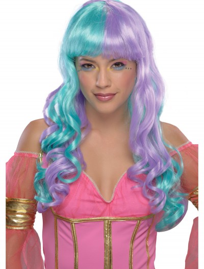 Child Green and Purple Candy Fairy Wig, halloween costume (Child Green and Purple Candy Fairy Wig)
