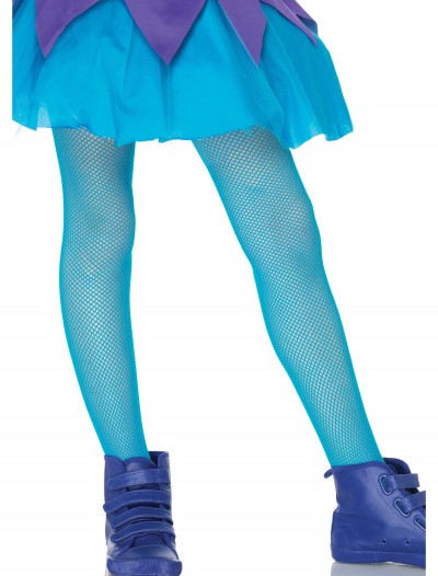 Child Neon Blue Fishnet Tights, halloween costume (Child Neon Blue Fishnet Tights)