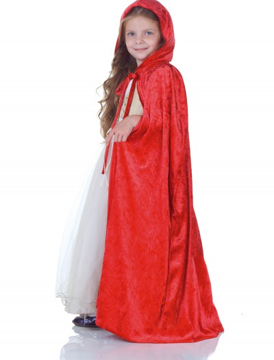 Child Red Panne Cape, halloween costume (Child Red Panne Cape)