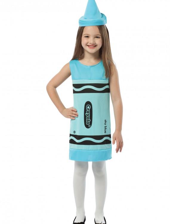 Child Sky Blue Crayon Dress, halloween costume (Child Sky Blue Crayon Dress)