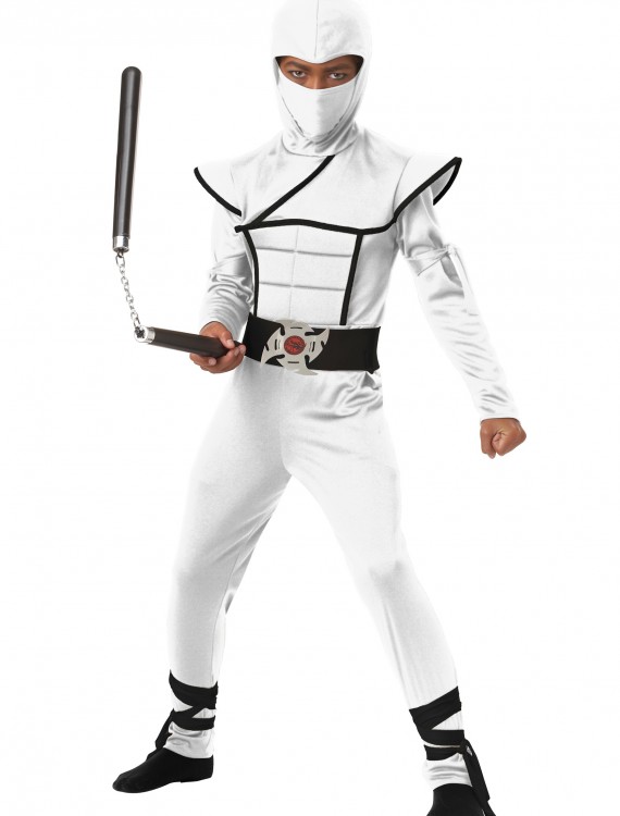 Child White Stealth Ninja Costume, halloween costume (Child White Stealth Ninja Costume)