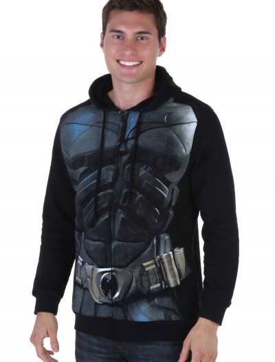 Dark Knight Mens Black Batman Hoodie, halloween costume (Dark Knight Mens Black Batman Hoodie)