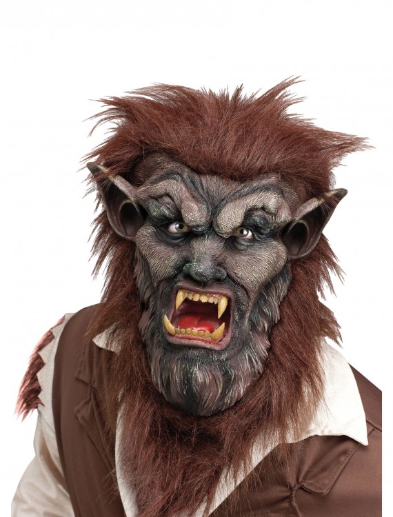 Deluxe Brown Wolf Man Mask, halloween costume (Deluxe Brown Wolf Man Mask)