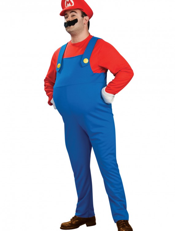 Deluxe Plus Size Mario Costume, halloween costume (Deluxe Plus Size Mario Costume)