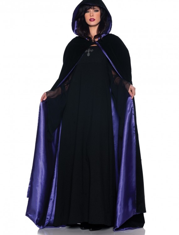Deluxe Velvet and Purple Satin Long Cape, halloween costume (Deluxe Velvet and Purple Satin Long Cape)