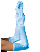 Extra Long Satin Light Blue Gloves, halloween costume (Extra Long Satin Light Blue Gloves)