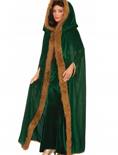Faux Fur Trimmed Green Cape, halloween costume (Faux Fur Trimmed Green Cape)