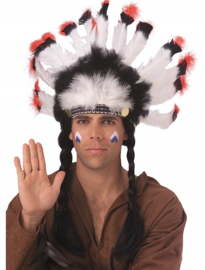 Feathered American Indian Headdress, halloween costume (Feathered American Indian Headdress)