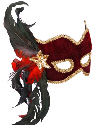 Female Masquerade Maroon Mask, halloween costume (Female Masquerade Maroon Mask)