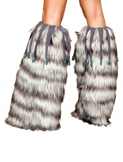 Fur Leg Warmers with Beads, halloween costume (Fur Leg Warmers with Beads)