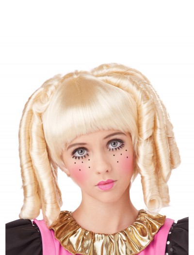 Girls Blonde Baby Doll Curls Wig with Bangs, halloween costume (Girls Blonde Baby Doll Curls Wig with Bangs)