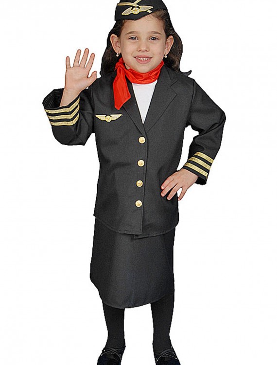 Girls Flight Attendant Costume, halloween costume (Girls Flight Attendant Costume)