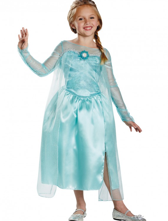 Girls Frozen Classic Elsa Snow Queen Gown, halloween costume (Girls Frozen Classic Elsa Snow Queen Gown)