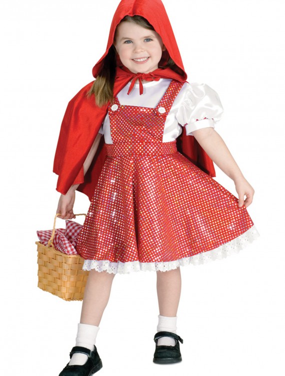 Girls Sequin Red Riding Hood Costume, halloween costume (Girls Sequin Red Riding Hood Costume)