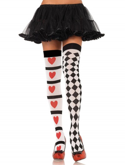 Harlequin and Heart Thigh Highs, halloween costume (Harlequin and Heart Thigh Highs)