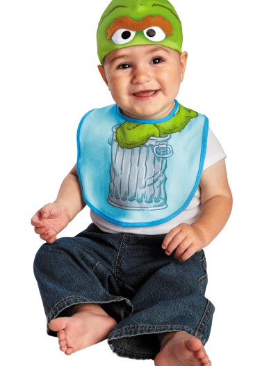 Infant Oscar the Grouch Hat and Bib Set, halloween costume (Infant Oscar the Grouch Hat and Bib Set)