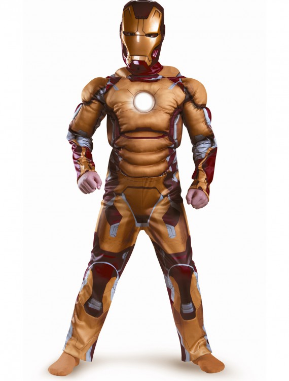 Kids Iron Man Mark 42 Muscle Light Up Costume, halloween costume (Kids Iron Man Mark 42 Muscle Light Up Costume)