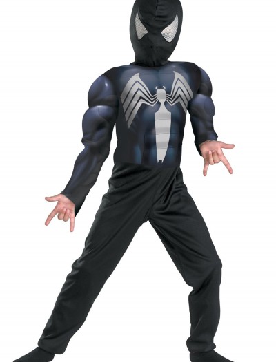 Kids Muscle Chest Black Spiderman Costume, halloween costume (Kids Muscle Chest Black Spiderman Costume)