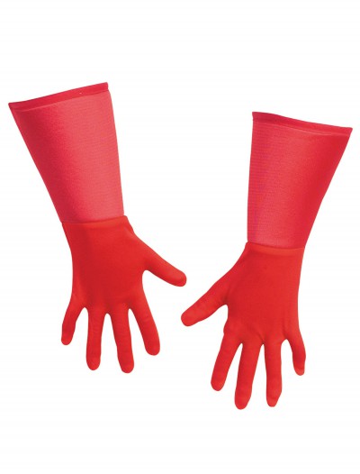 Kids Red Superhero Gloves, halloween costume (Kids Red Superhero Gloves)