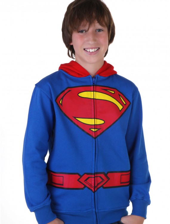 Kids Superman Logo Costume Hoodie, halloween costume (Kids Superman Logo Costume Hoodie)