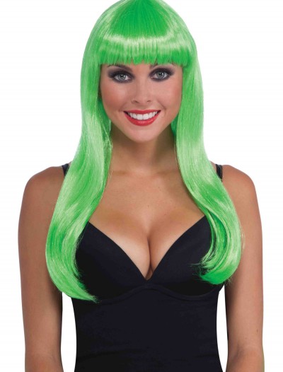 Long Neon Green Wig, halloween costume (Long Neon Green Wig)
