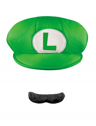 Luigi Adult Hat and Mustache, halloween costume (Luigi Adult Hat and Mustache)