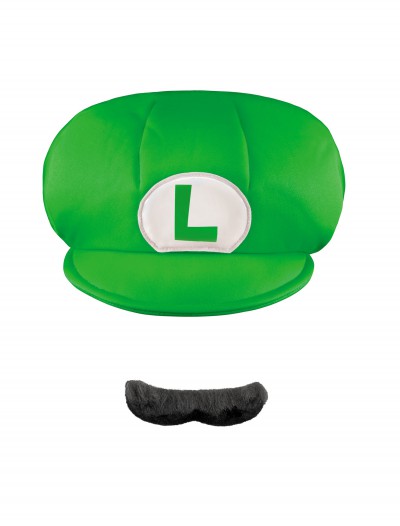 Luigi Child Hat and Mustache, halloween costume (Luigi Child Hat and Mustache)