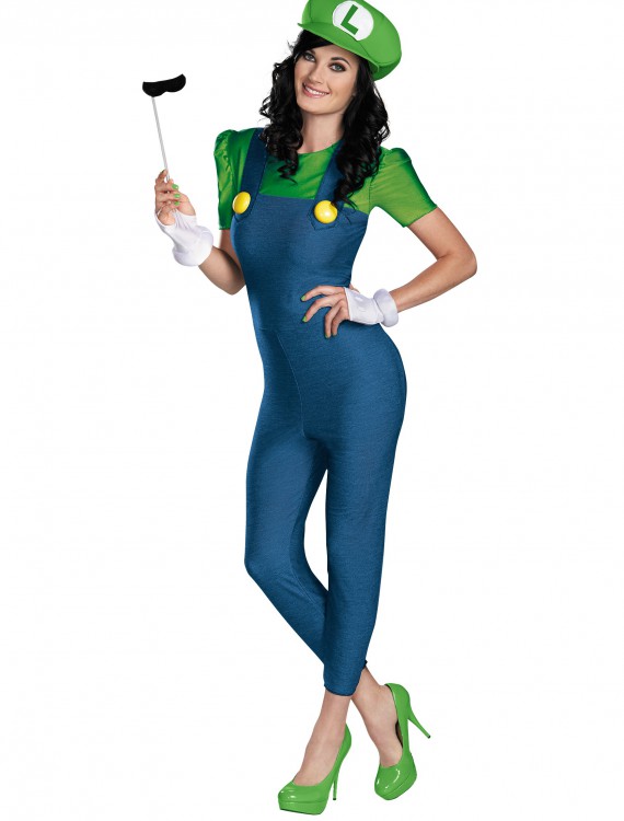 Women's Deluxe Luigi Costume, halloween costume (Women's Deluxe Luigi Costume)