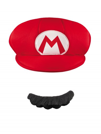 Mario Adult Hat and Mustache, halloween costume (Mario Adult Hat and Mustache)