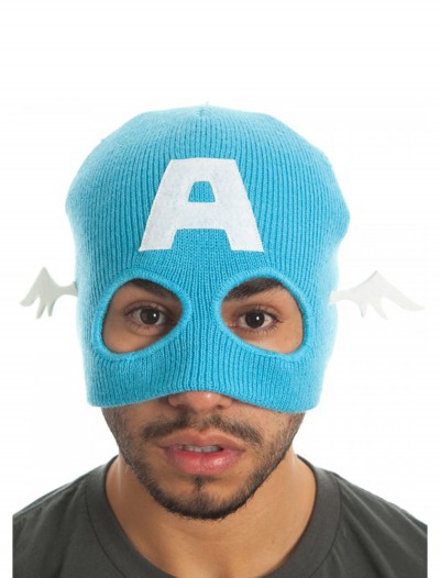 Marvel Captain America Half Mask Knit Beanie, halloween costume (Marvel Captain America Half Mask Knit Beanie)