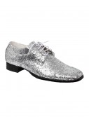 Men's Silver Glitter Disco Shoes, halloween costume (Men's Silver Glitter Disco Shoes)