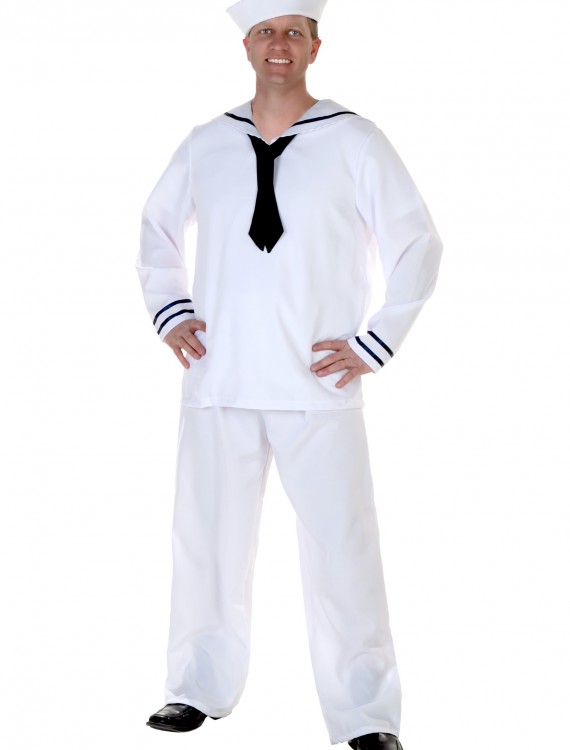 Men's White Sailor Costume, halloween costume (Men's White Sailor Costume)