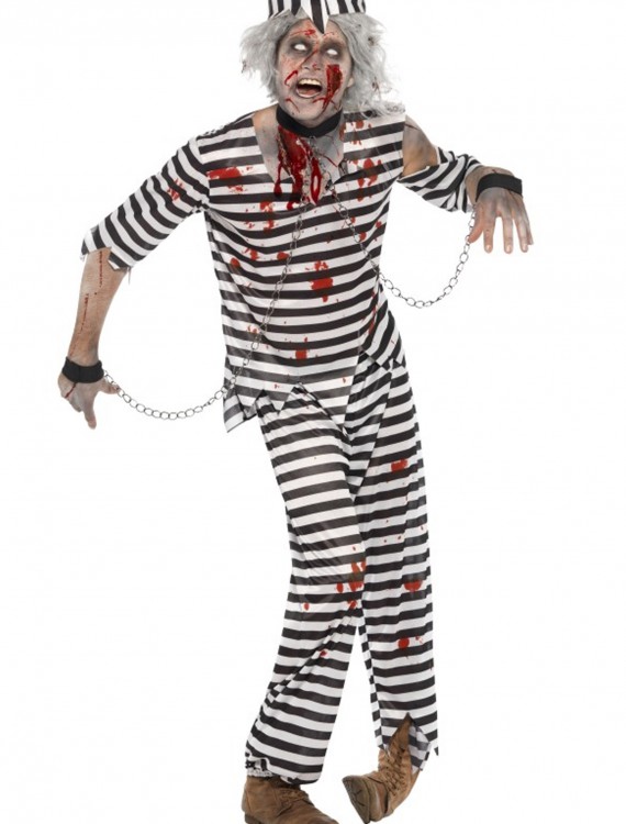 Mens Zombie Convict Costume, halloween costume (Mens Zombie Convict Costume)