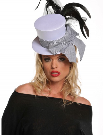 Mini White Burlesque Hat, halloween costume (Mini White Burlesque Hat)