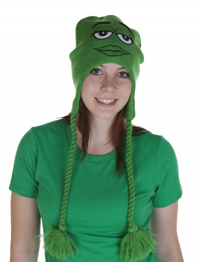 M&M's Big Face Green Laplander Hat, halloween costume (M&M's Big Face Green Laplander Hat)