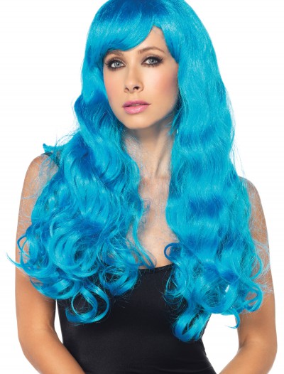 Neon Blue Long Wig, halloween costume (Neon Blue Long Wig)