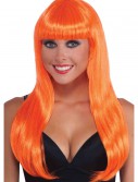 Neon Orange Long Wig, halloween costume (Neon Orange Long Wig)