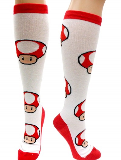 Nintendo Red Mushroom Knee High Socks, halloween costume (Nintendo Red Mushroom Knee High Socks)