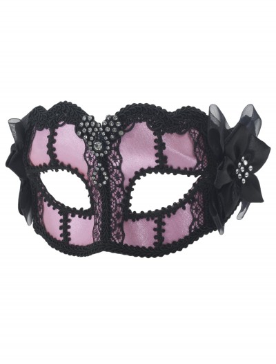 Pink Venetian Mardi Gras Mask on Glasses, halloween costume (Pink Venetian Mardi Gras Mask on Glasses)