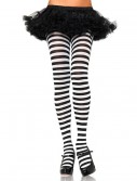 Plus Size Black / White Striped Tights, halloween costume (Plus Size Black / White Striped Tights)