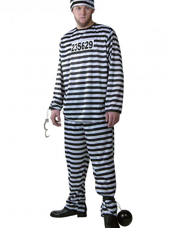 Plus Size Men's Prisoner Costume, halloween costume (Plus Size Men's Prisoner Costume)